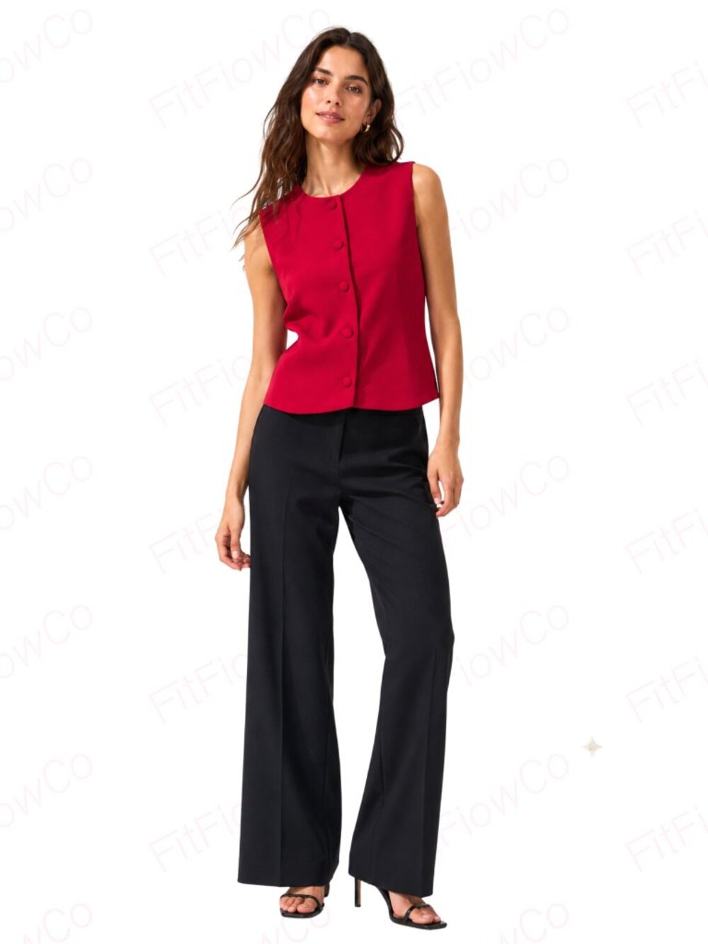 Jules & Leopold Red Sleeveless Blazer Vest XS NWT Button Front Lined